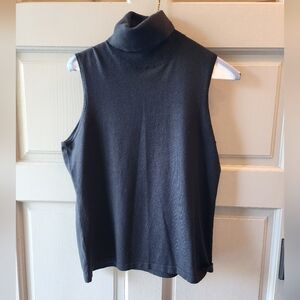 Per Se by Carlisle Women's Large Black Silk Cotton Blend Top